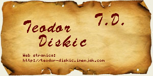 Teodor Diskić vizit kartica